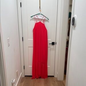GB Bright Coral Maxi Dress with Strappy Back